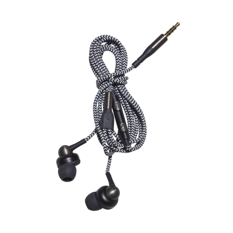 Kopfhörer In-Ear Schwarz mit Stoffkabel von Kreafunk