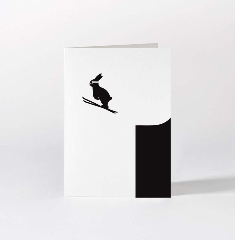 Ham Ski Jumping Rabbit Card