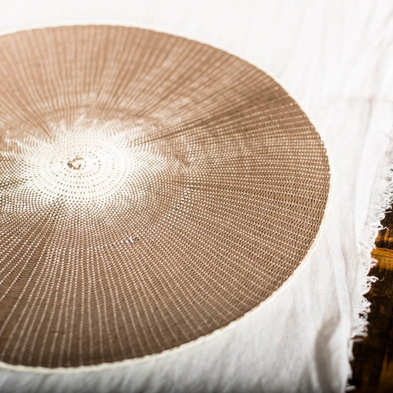 Tischset Rund Braun aus Stroh