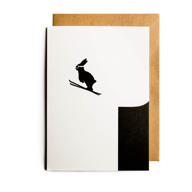 Ham Ski Jumping Rabbit Card